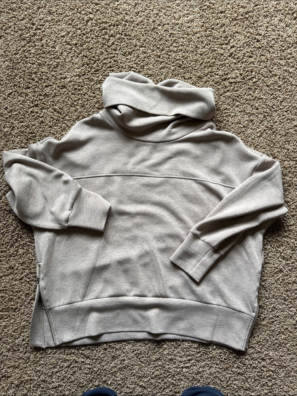 Varley Beige Oversized Cowl Neck Sweatshirt